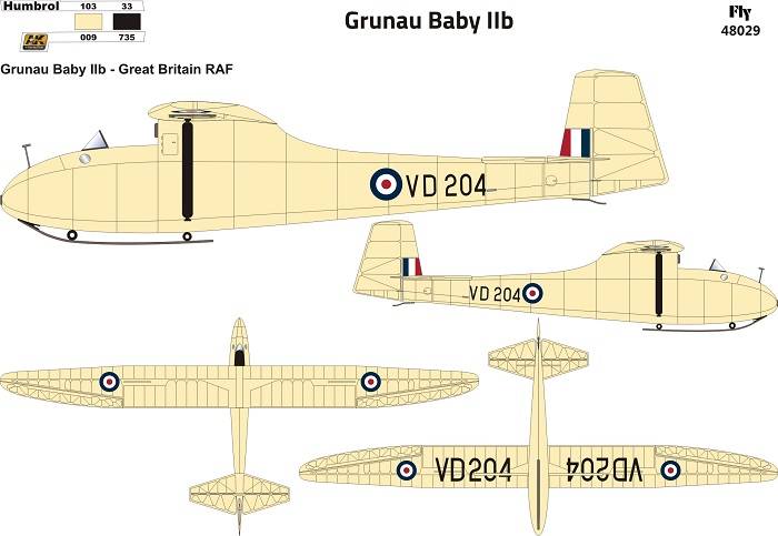 FLY 48029 1:48 Grunau Baby IIB RAF VD204