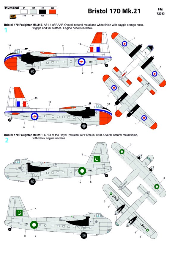 FLY 72033 1:72 Bristol 170 Freighter Mk.21