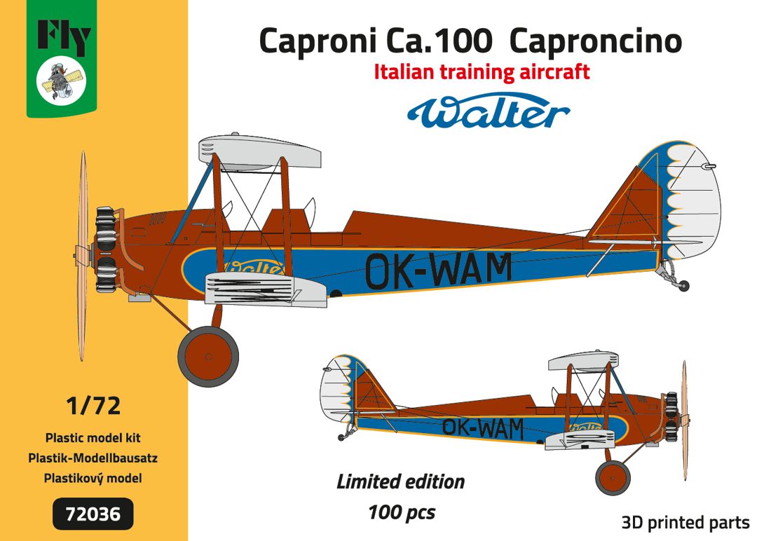 FLY 72036 1:72 Caproni Ca.100 Caproncino Italian Training aircraft OK-WAM
