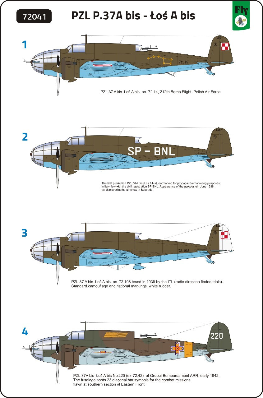 FLY 72041 1:72 PZL P.37A BIS