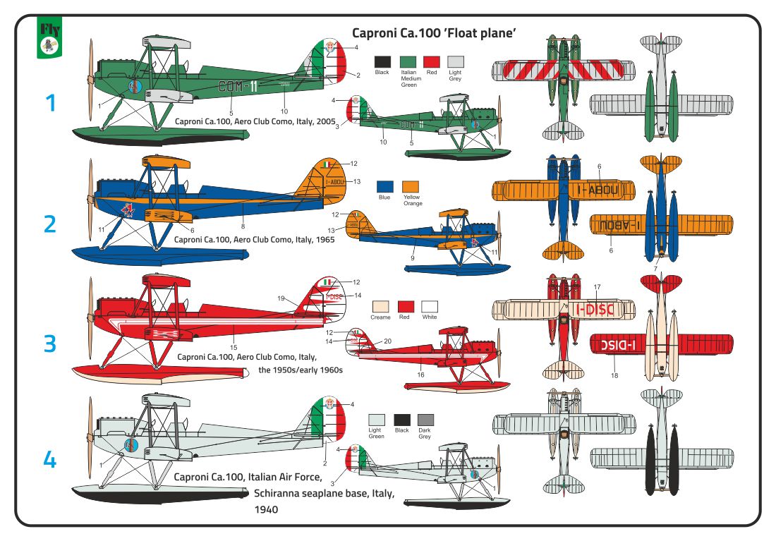 FLY 72055 1:72 Caproni Ca.100 'Float plane' I-M model, I-M clear parts