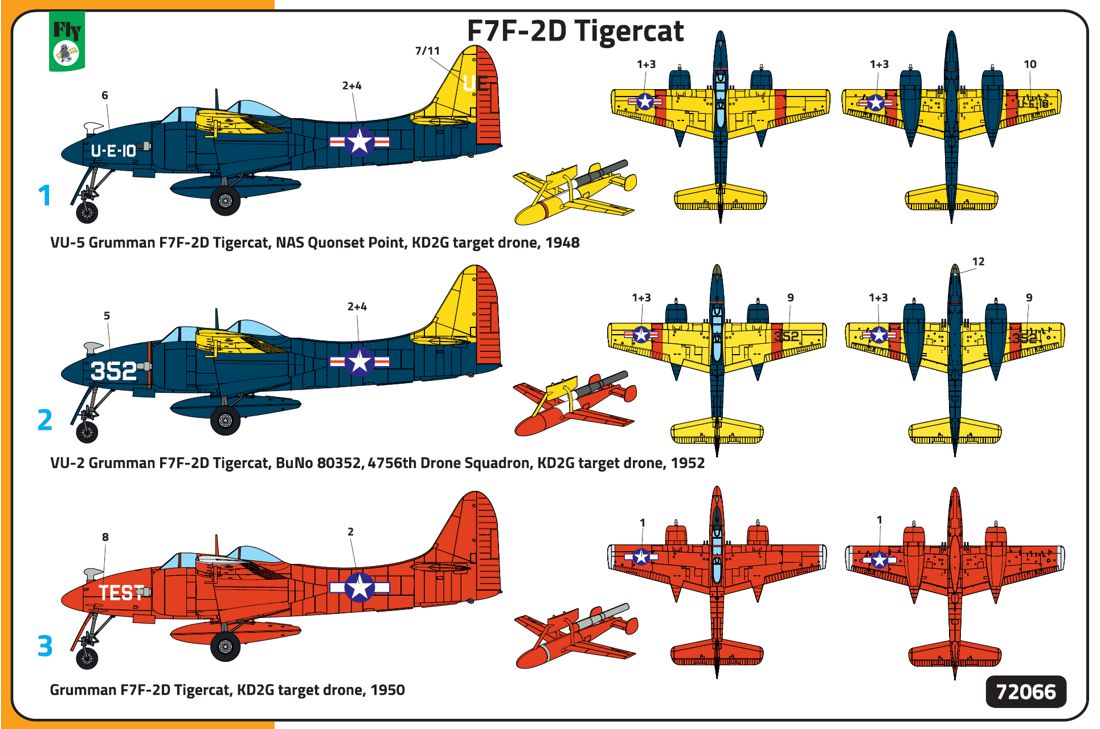 FLY 72066 1:72 Grumman F7F-2D Tigercat drone control
