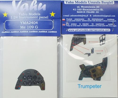 Yahu Models YMA2404 1:24 Messerschmitt Bf-109G-2/Bf-109G-6/Bf-109G-10 Photoetched instrument panels. Coloured.