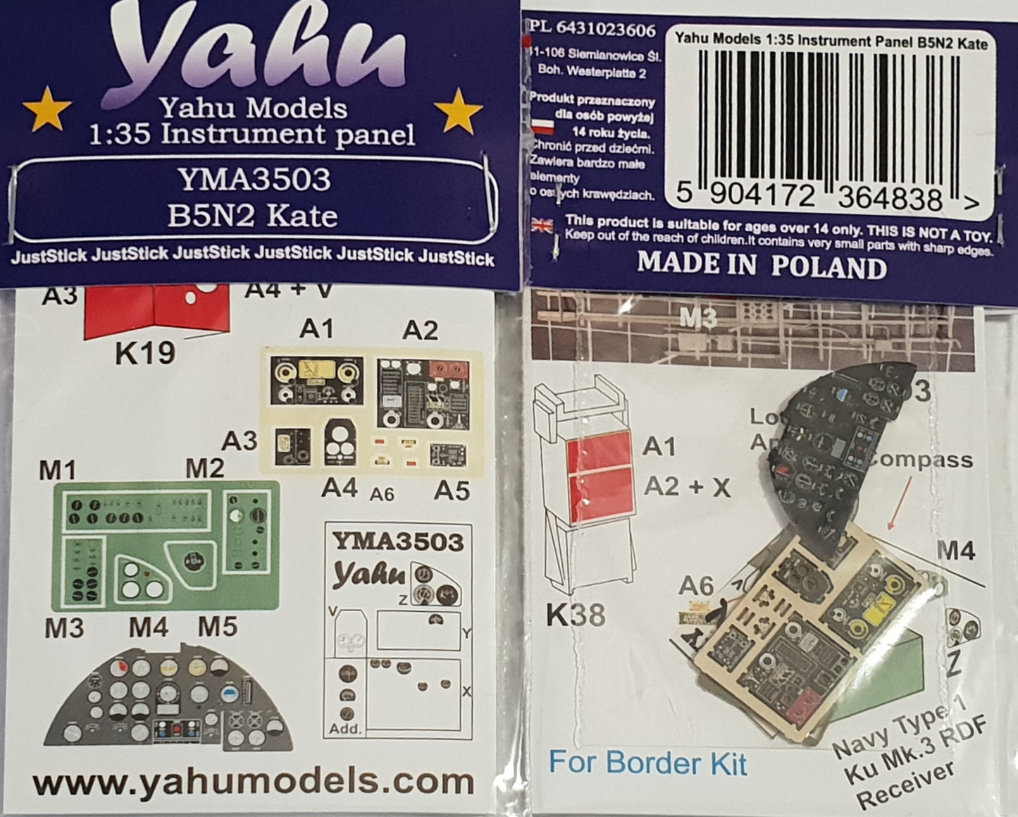 Yahu Models YMA3503 1:35 Nakajima B5N2 Type 97 Kate