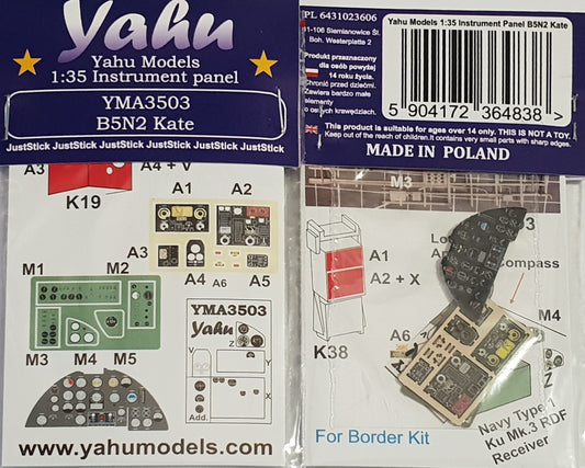 Yahu Models YMA3503 1:35 Nakajima B5N2 Type 97 Kate