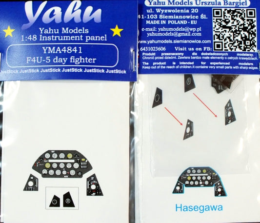 Yahu Models YMA4841 1:48 Vought F4U-5 Corsair etched cockpit instrument panel