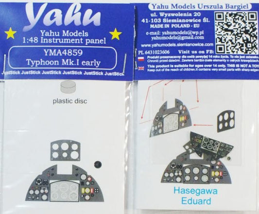 Yahu Models YMA4859 1:48 Hawker Typhoon Mk.I Early version  etched cockpit instrument panel