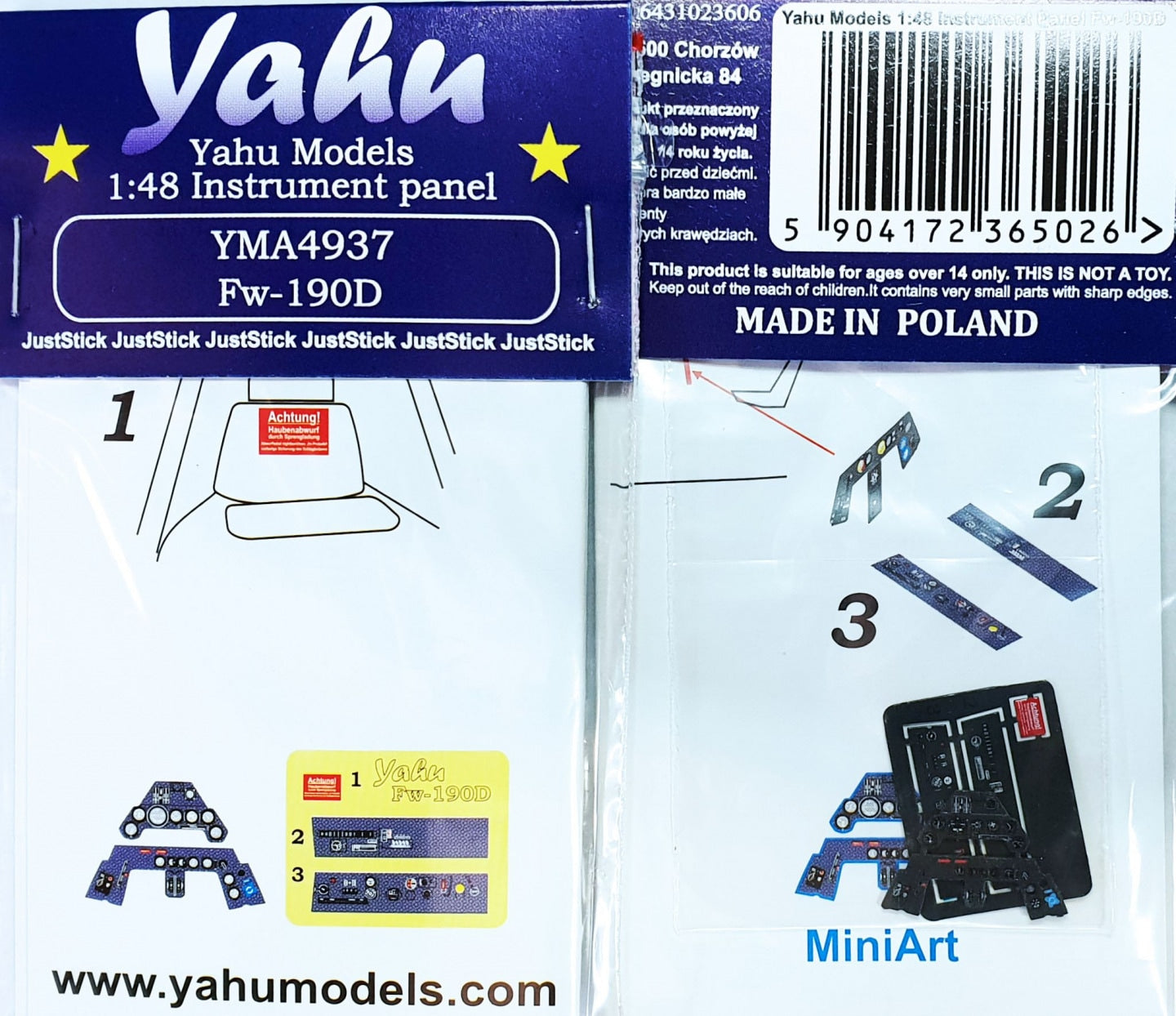 Yahu Models YMA4937 1:48 Focke-Wulf Fw-190D pre-painted, etched instrument panel