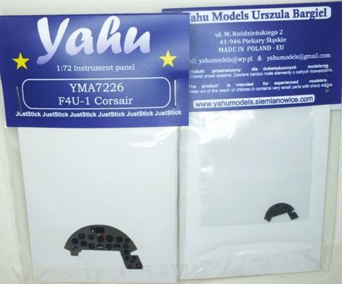 Yahu Models YMA7226 1:72 F4U-1/F4U-1A/F4U-1D Corsair Photoetched instrument panels