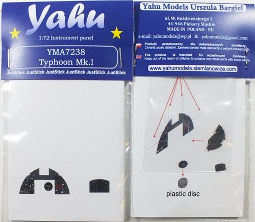 Yahu Models YMA7238 1:72 Hawker Typhoon Mk.I Photoetched instrument panels.