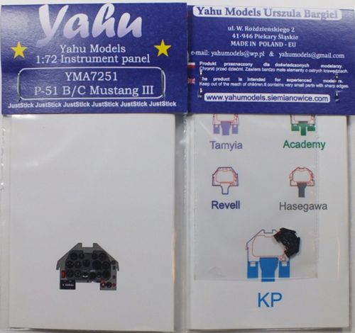 Yahu Models YMA7251 1:72 P-51B/P-51C Photoetched instrument panels