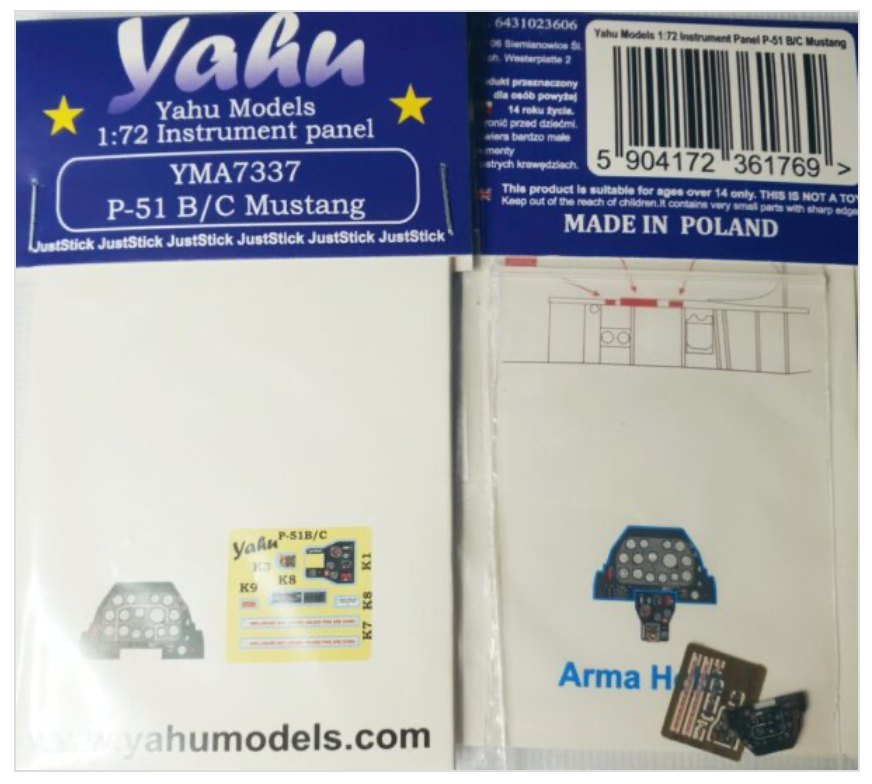 Yahu Models YMA7337 1:72 North-American P-51B/P-51C Mustang F-6C