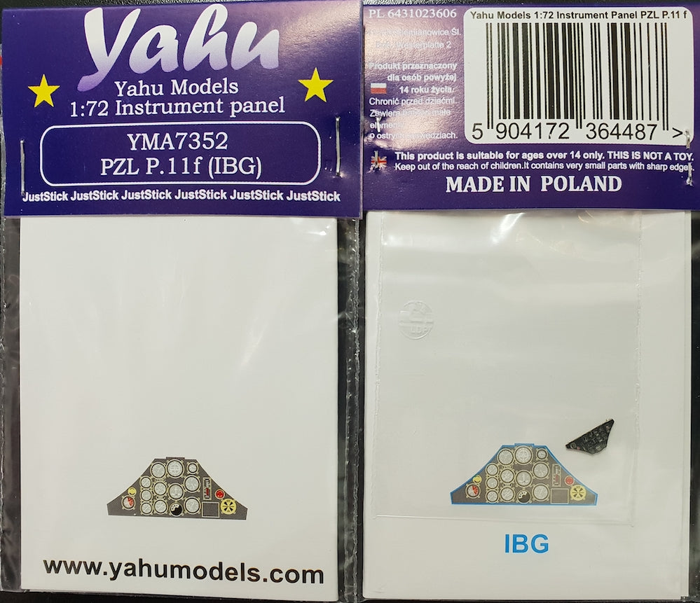 Yahu Models YMA7352 1:72 PZL P.11f for IBG kits