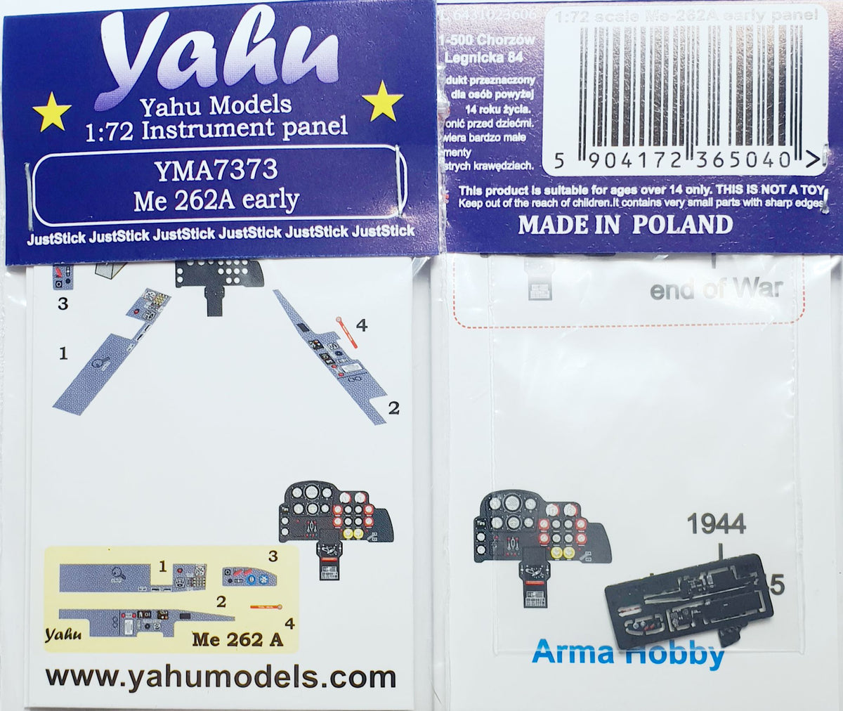 Yahu Models YMA7373 1:72 Messerschmitt Me-262A-1a early pre-painted