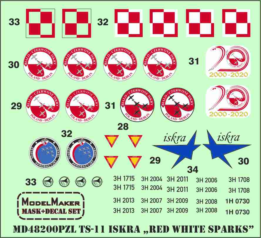 Model Maker Decals YMD48200 1:48 PZL TS-11 Iskra „RED WHITE SPARKS”