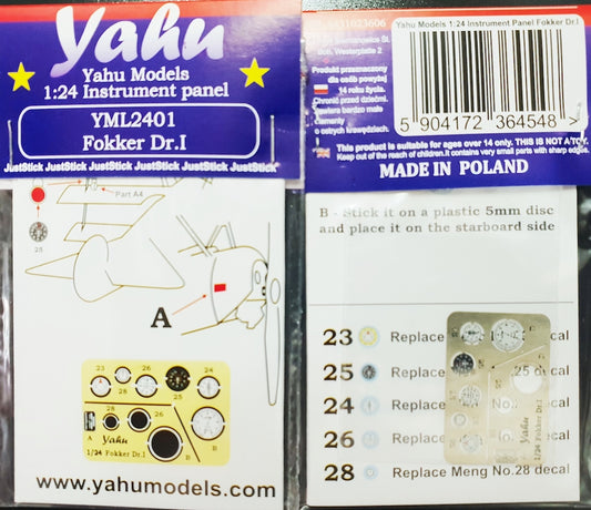 Yahu Models YML2401 1:24 Fokker Dr.I for Meng Model kits