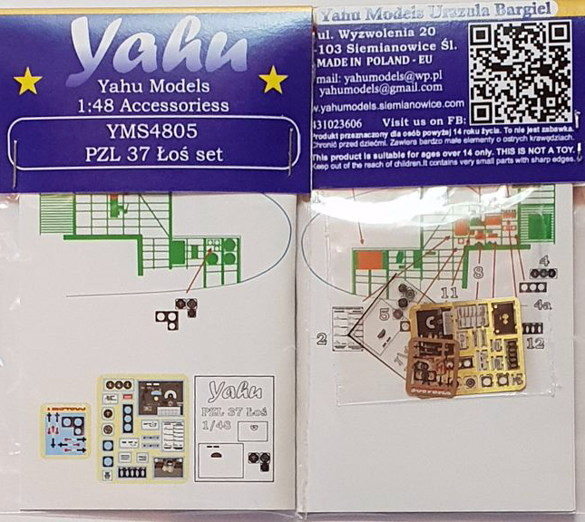 Yahu Models YMS4805 1:48 PZL P.37A/P.37B 'Los' set