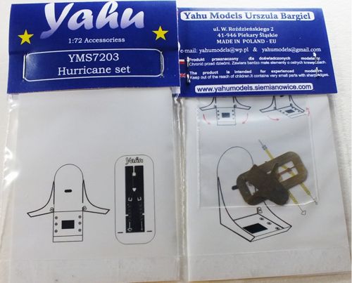 Yahu Models YMS7203 1:72 Hawker Hurricane Mk.I Mk.II Mk.IV seat etched