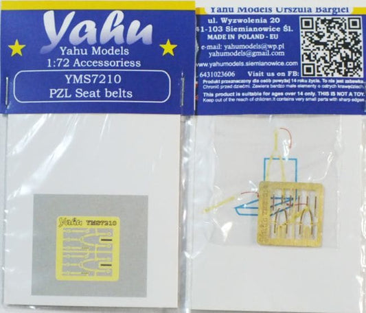 Yahu Models YMS7210 1:72 PZL seatbelts [P.7, P.11, PZL P.23A/PZL P.23B P.24, PWS-26]