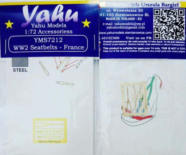 Yahu Models YMS7212 1:72 WWII seatbelts France