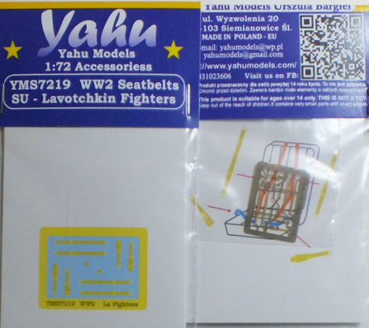 Yahu Models YMS7219 1:72 WWII Seatbelts - Sukhoi - Lavochkin fighters