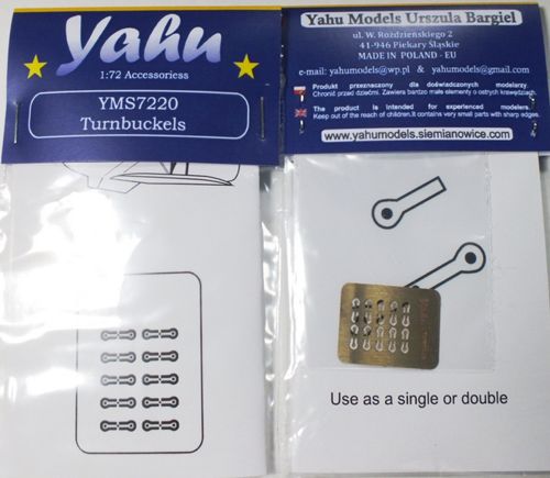 Yahu Models YMS7220 1:72 Turnbuckles biplane rigging tensioners