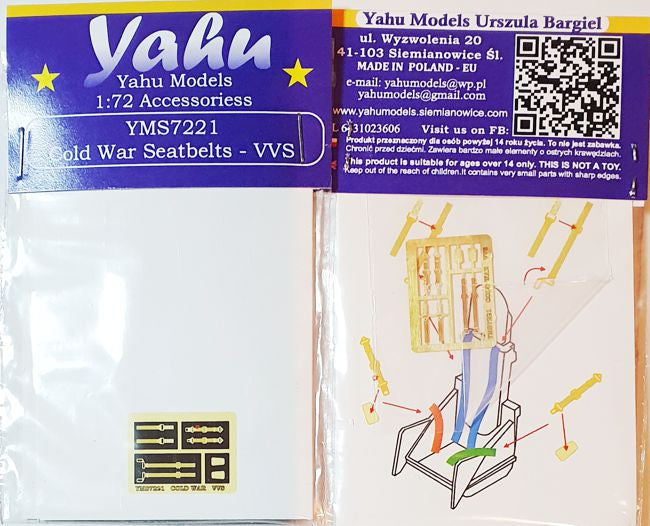 Yahu Models YMS7221 1:72 Cold War seatbelts - VVS (Soviet)