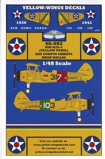Yellow Wings 48082 1:48 USN Stearman N2S-3 Trainer 'Yellow Peril'