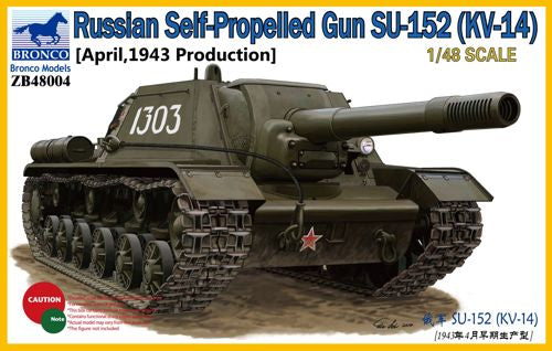 Bronco Models ZB48004 1:48 Soviet Self-Propelled Gun SU-152 (KV-14) March 1943 Production