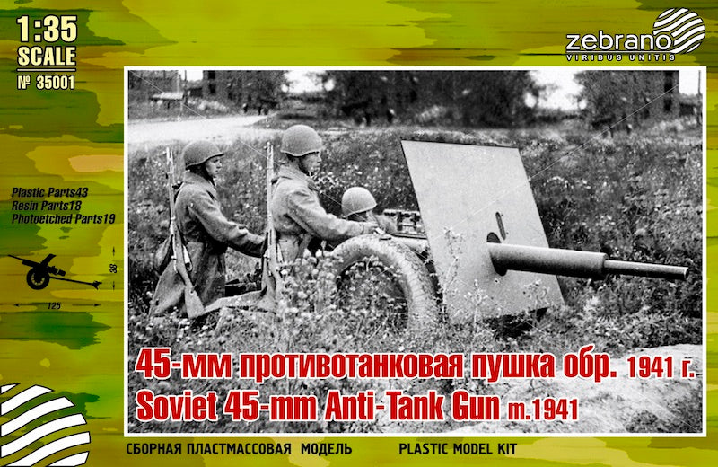 Zebrano 35001 1:35 Soviet 45mm Anti-Tank Gun m.1941