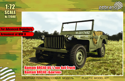 Zebrano 72040 1:72 Bantam BRC40 US 1/4ton 4 x 4 truck