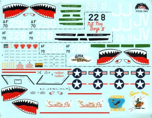 Zotz decals 32063 1:32 F-4E Phantom 388th TFW at Korat RTAB 1968 JJ and JV all with shark mouths Pt 1