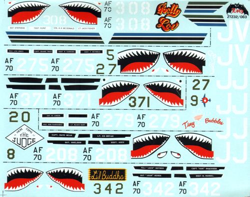 Zotz decals 32063 1:32 F-4E Phantom 388th TFW at Korat RTAB 1968 JJ and JV all with shark mouths Pt 1