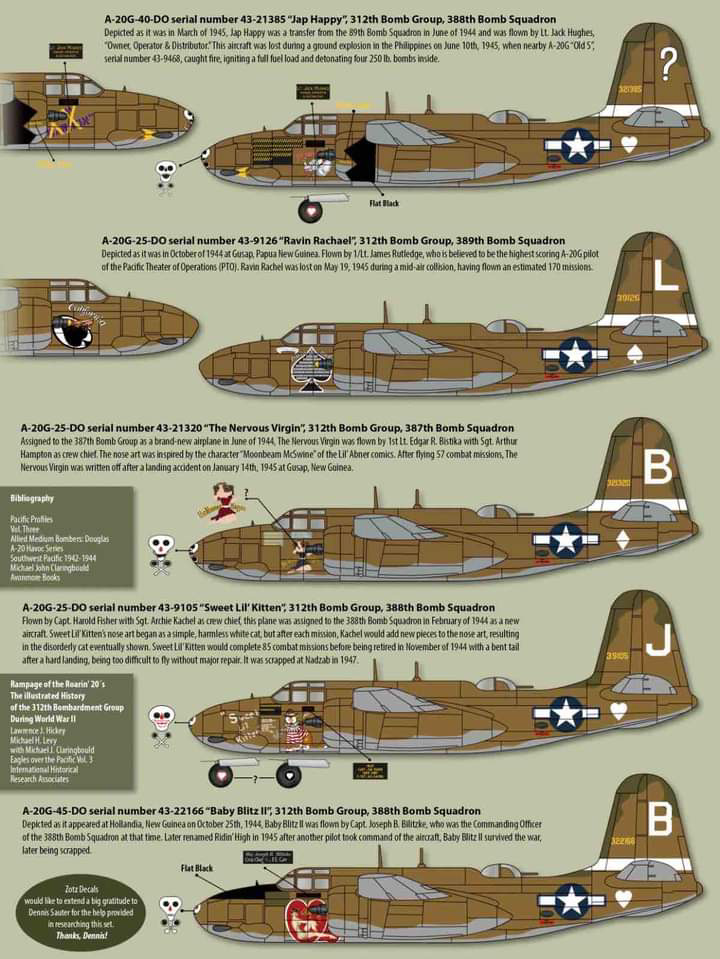 Zotz decals 32084 1:32 A-20G Havoc in the Pacific theatre of operations in WWII