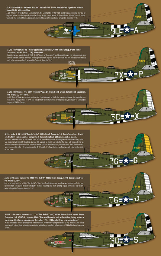 Zotz decals 32087 1:32 Douglas A-20J in the ETO