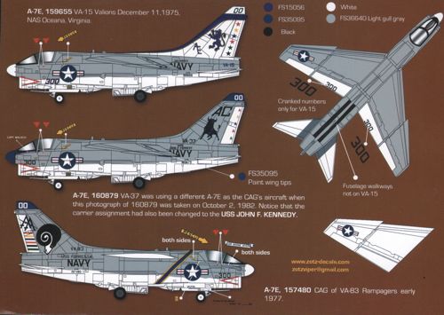 Zotz decals 48042 1:48 LTV A-7E Corsair II CAG aircraft