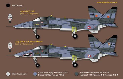 Zotz decals 48044 1:48 French Sepecat Jaguar with nose art in Kosovo