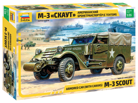 Zvezda 3581 1:35 M3 Armoured Scout Car with Canvas Top
