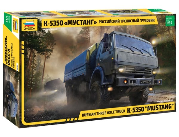 Zvezda 3697 1:35 Soviet KamAZ 5350 Mustang 3-Axle