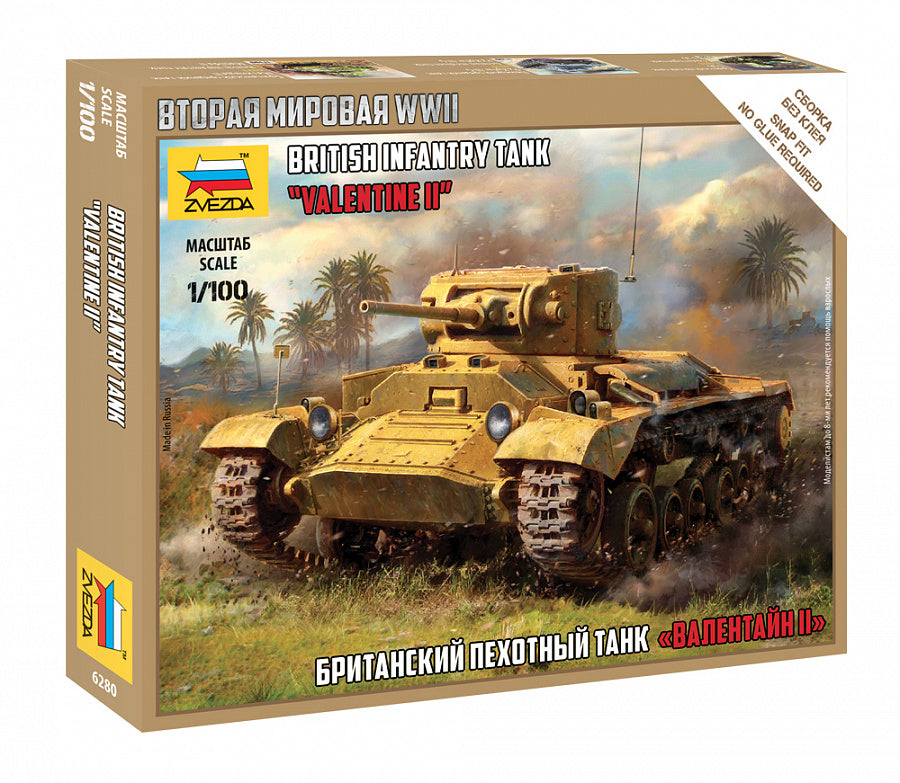 Zvezda 6280 1:100 British Valentine II Tank