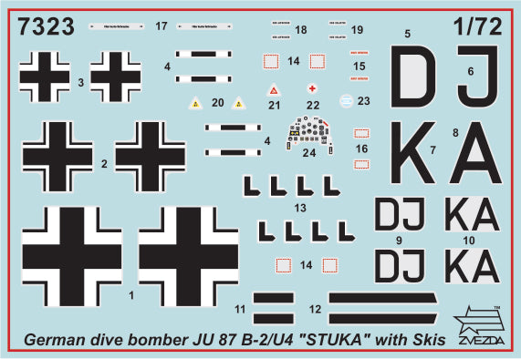Zvezda 7323 1:72 Junkers Ju-87B-2/U4 'Stuka' with Skis snap-fit