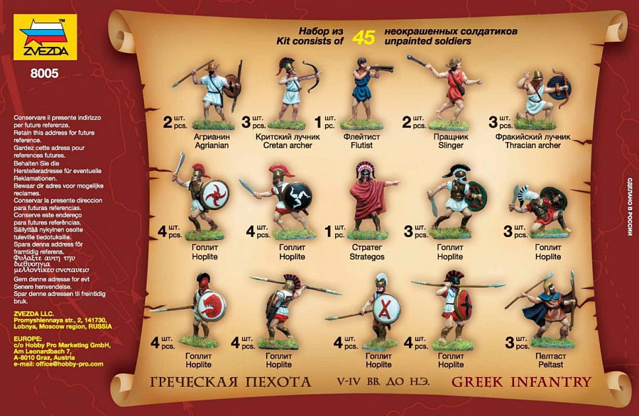 Zvezda 8005 1:72 Greek Infantry