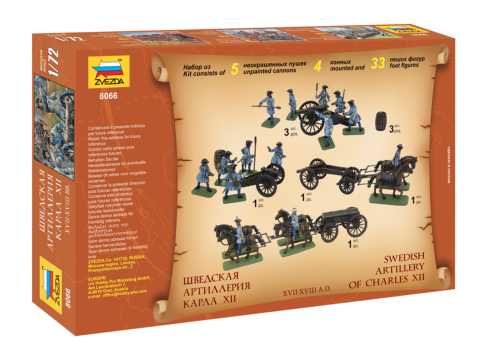 Zvezda 8066 1:72 Swedish Artillery Charles XII