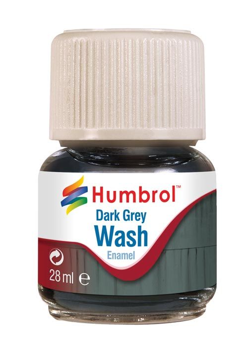 Humbrol AV0204 Enamel Wash Dark Grey 28ml Bottle