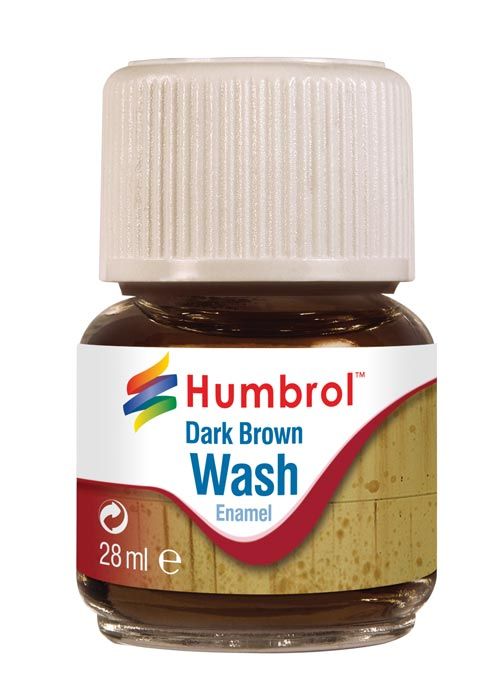 Humbrol AV0205 Enamel Wash Dark Brown 28ml Bottle