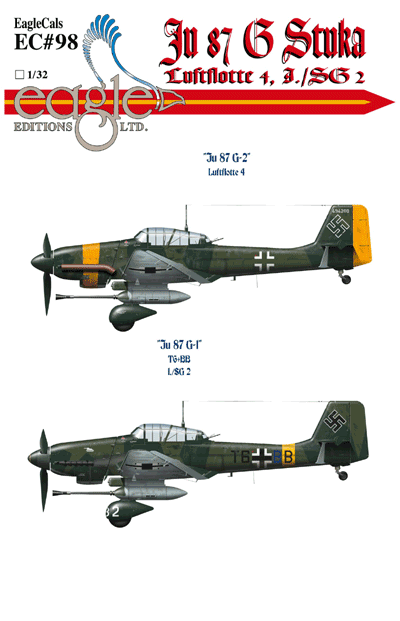 Eagle Cal 48098 1:48 Junkers Ju-87G-2 Stuka's Part 2