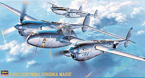 Hasegawa JT001 1:48 Lockheed P-38J Lightning 'Virginia Marie'