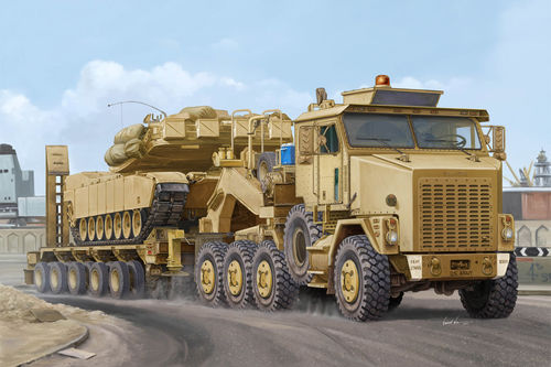 Hobby Boss 85502 1:35 Oshkosh M1070 Truck Tractor and M1000 HETS (Heavy Equipment Transporter Semi-trailer)