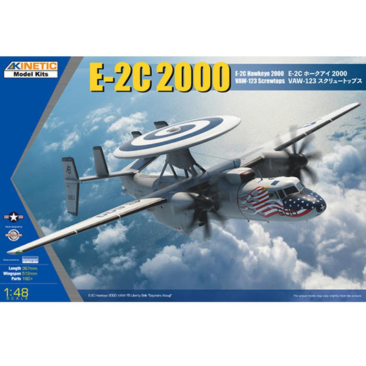 Kinetic K48135 1:48 Grumman E-2C Hawkwye 2000 VAW-123 'Screwtops'