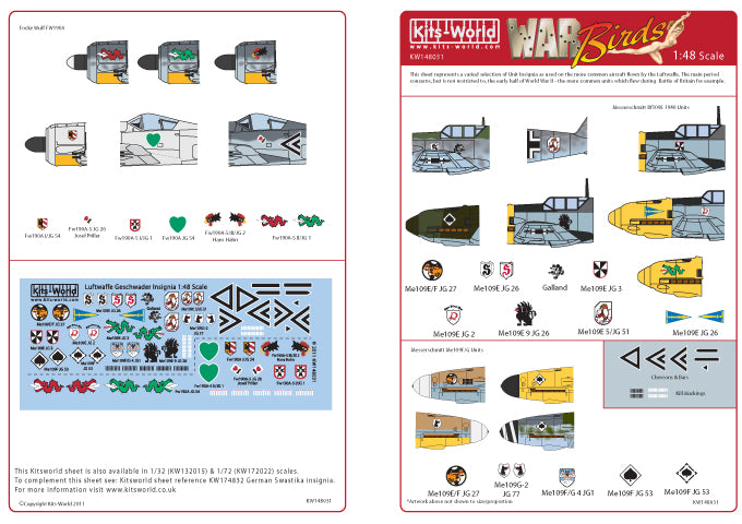 Kits-World KW148031 1:48 Luftwaffe Geschwader Insignia